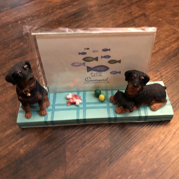 NEW Rottweiler Mom Dad & Puppy Dog Breed Resin/Ceramic Photo Frame Gift Boxed - Picture 2 of 11
